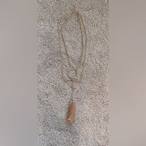 Gold chain (2) necklaces with gold tassels